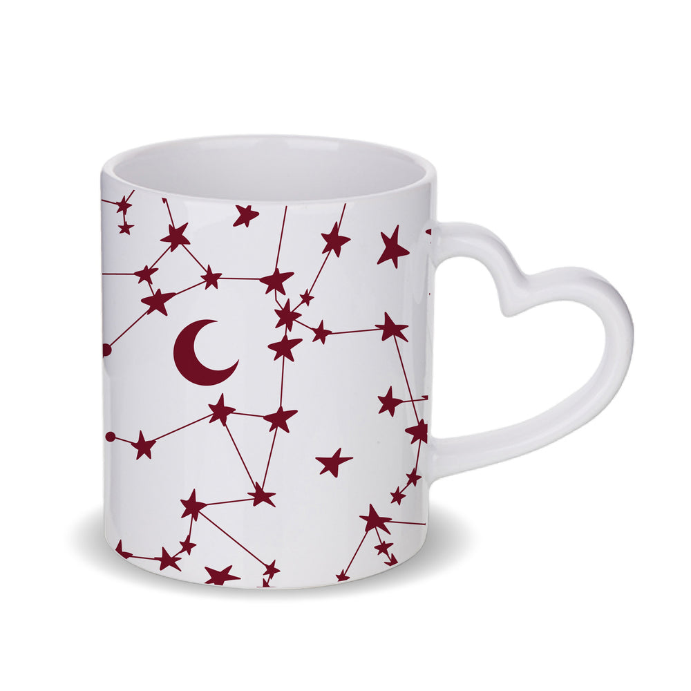 Burgundy Stars & Moons Mug