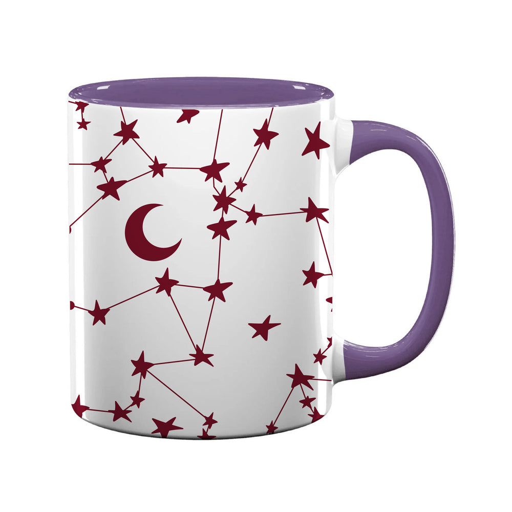 Burgundy Stars & Moons Mug