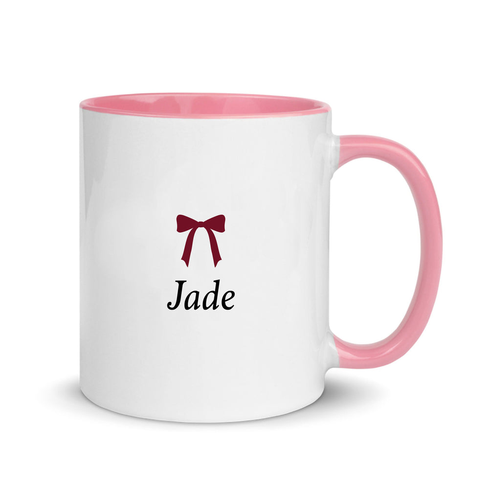 Personalised Burgundy Bow Name Mug