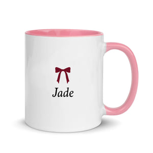 Personalised Burgundy Bow Name Mug