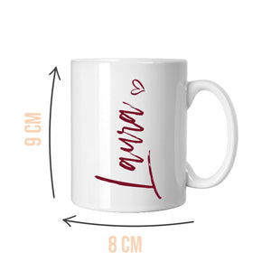 Personalised Burgundy Script Mug