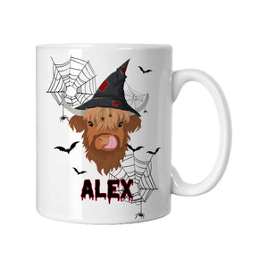 Personalised Halloween Highland Cow Mug