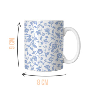 Blue Floral Pattern Mug