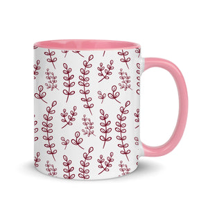 Burgundy Botanical Mug