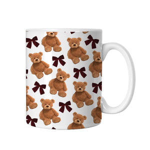 Burgundy Teddy Bears & Bows Mug