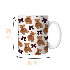 Burgundy Teddy Bears & Bows Mug