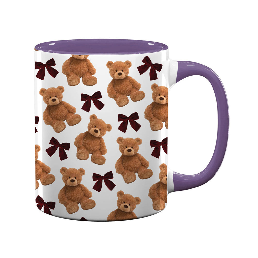 Burgundy Teddy Bears & Bows Mug