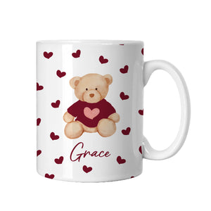 Personalised Burgundy Teddy Bear Mug