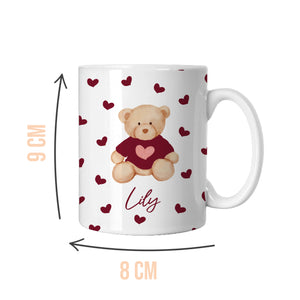 Personalised Burgundy Teddy Bear Mug