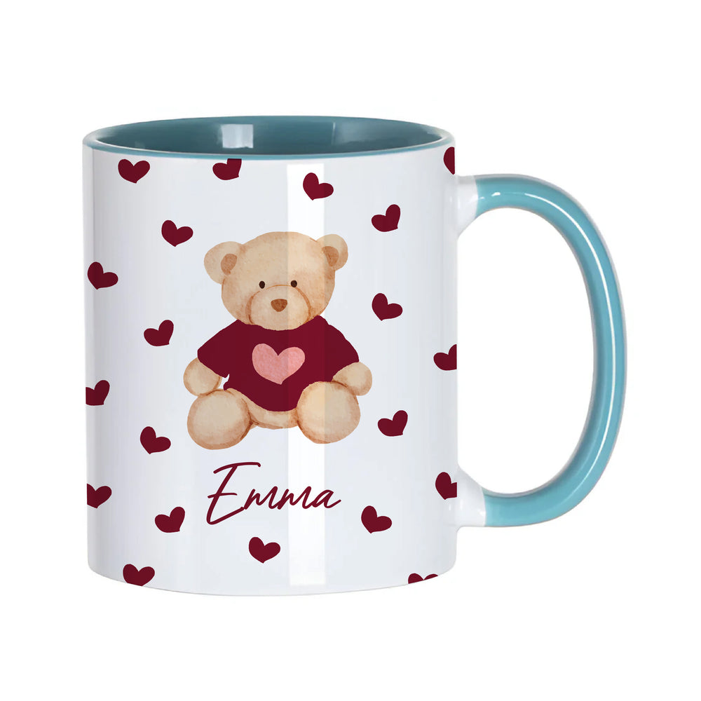 Personalised Burgundy Teddy Bear Mug