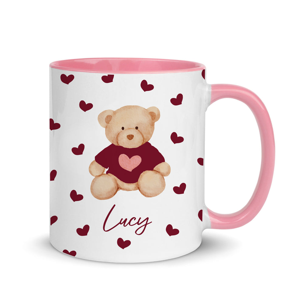 Personalised Burgundy Teddy Bear Mug