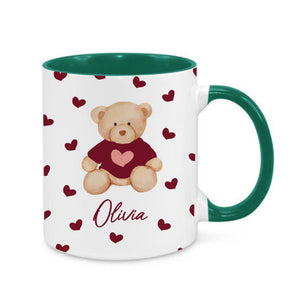 Personalised Burgundy Teddy Bear Mug