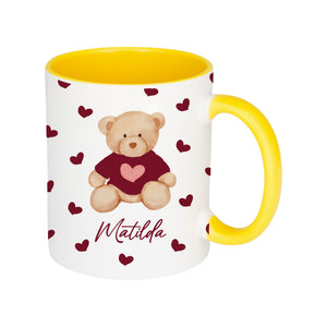 Personalised Burgundy Teddy Bear Mug