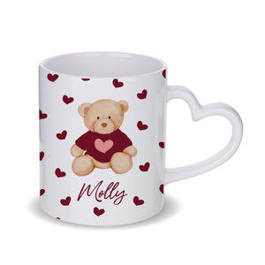 Personalised Burgundy Teddy Bear Mug