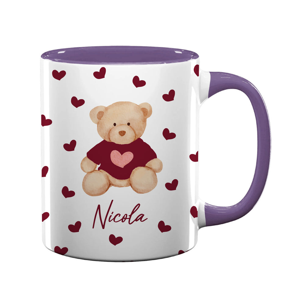 Personalised Burgundy Teddy Bear Mug