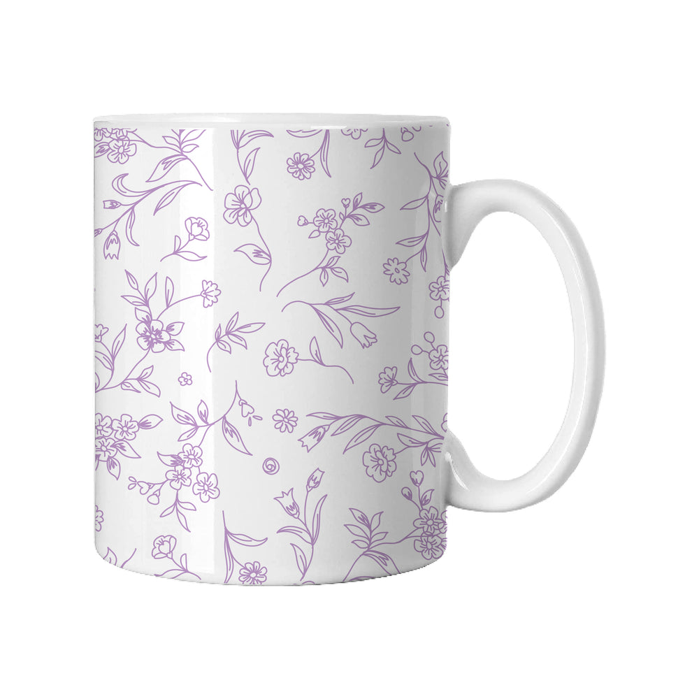 Purple Floral Pattern Mug