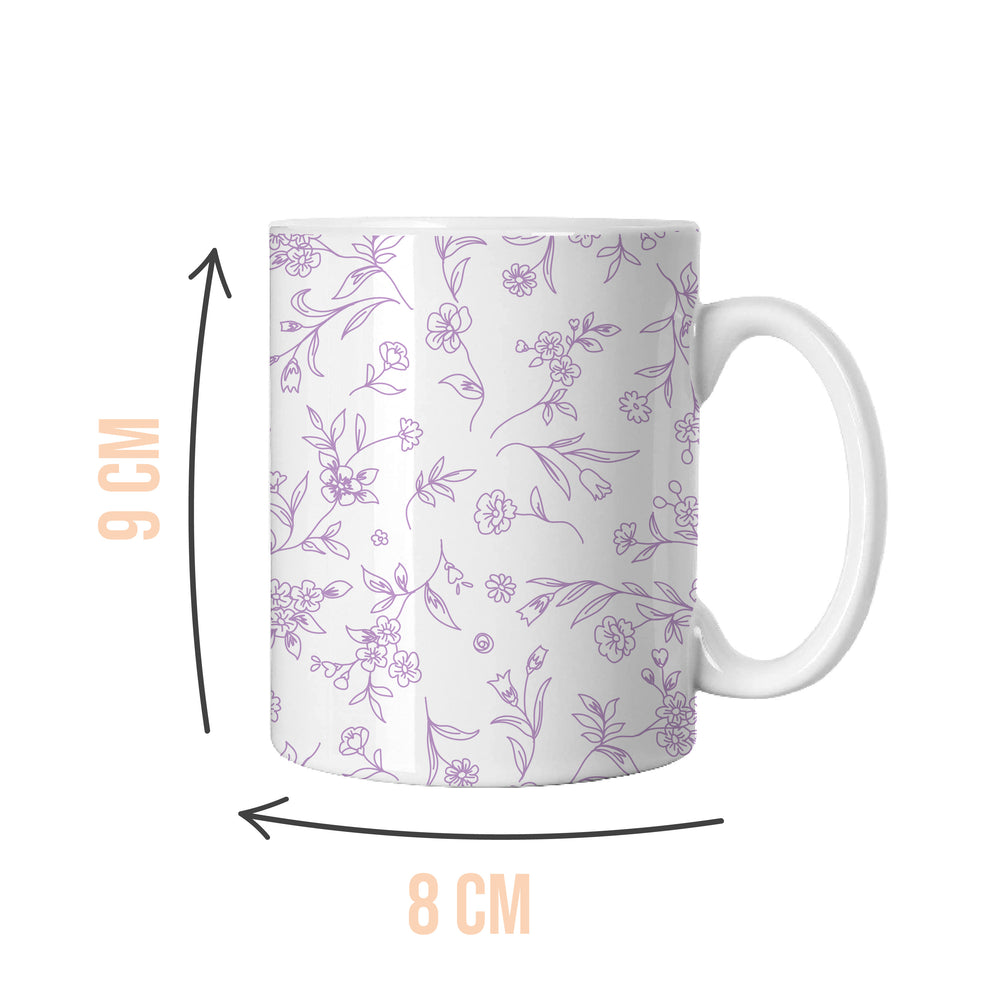 Purple Floral Pattern Mug