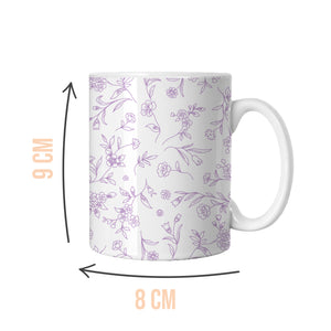 Purple Floral Pattern Mug