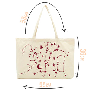 Burgundy Stars & Moons Tote