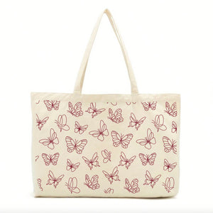 Burgundy Butterflies Tote