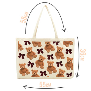 Burgundy Teddy Bears & Bows Tote