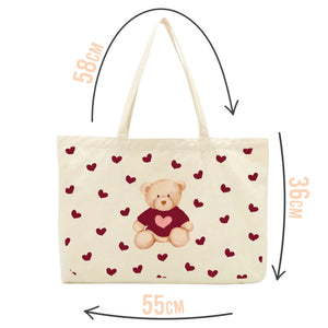 Burgundy Teddy Bear Tote