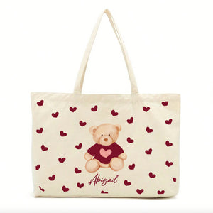 Personalised Burgundy Teddy Bear Tote