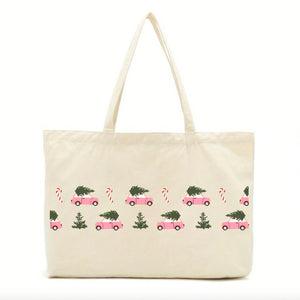 Pink Christmas Hunt Tote