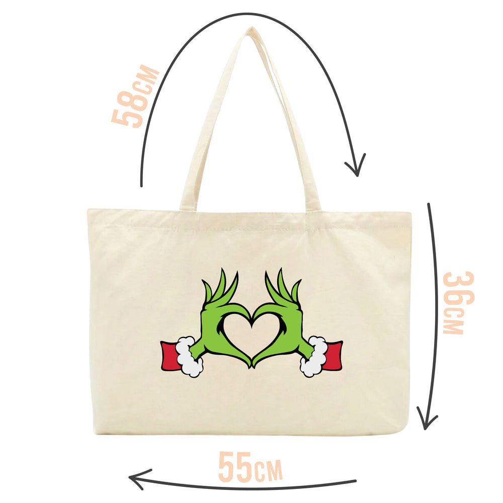 Grinchy Heart Tote