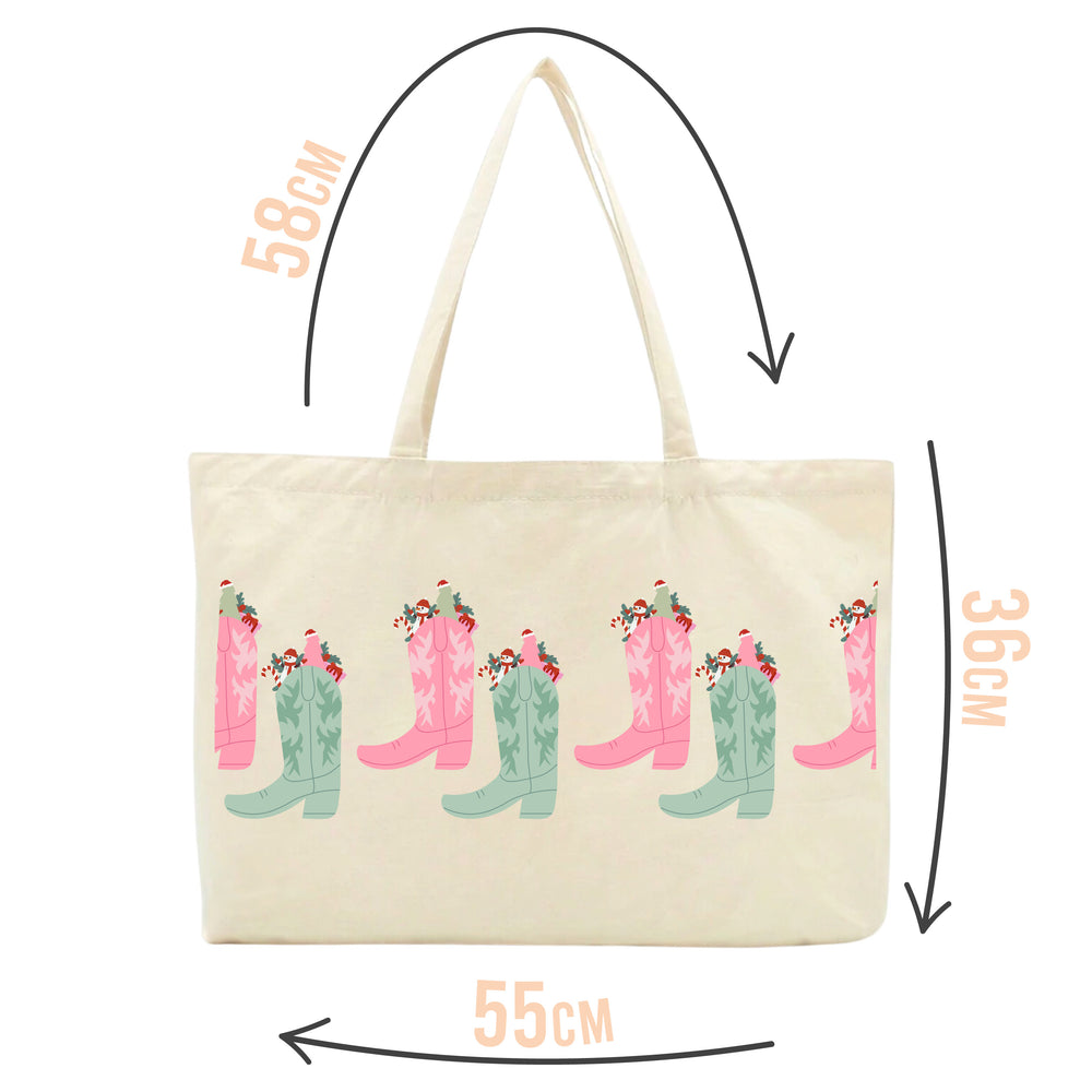 Festive Cowboy Boots Tote