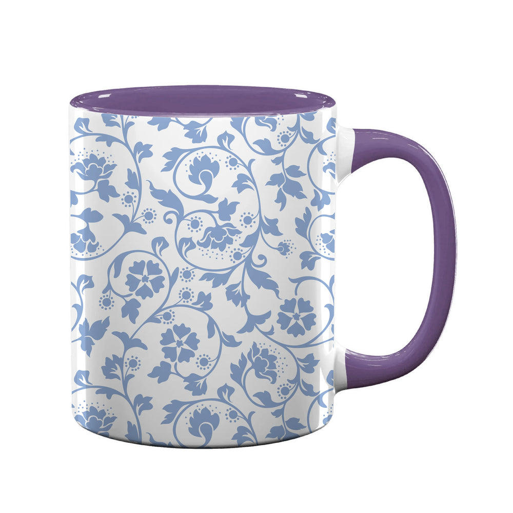 Blue Floral Pattern Mug