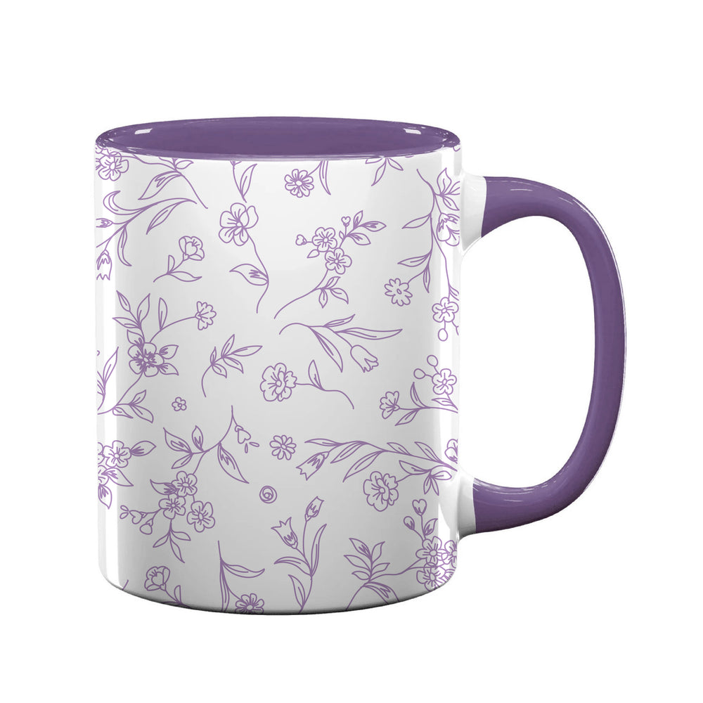 Purple Floral Pattern Mug