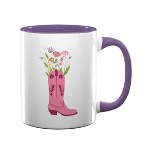 Floral Cowgirl Boot Mug