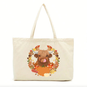 Archie the Autumn Highland Cow Tote