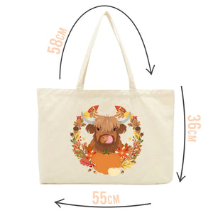 Archie the Autumn Highland Cow Tote