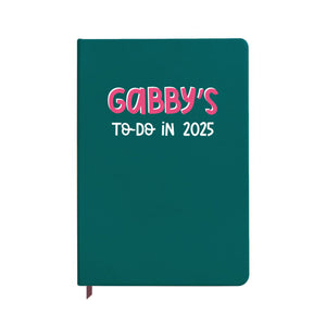 Personalised To-Do 2025 Teal Notebook