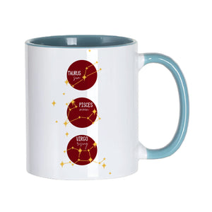 Personalised Burgundy Sun, Moon & Rising Mug