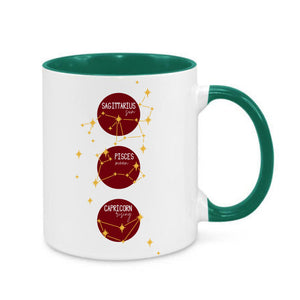 Personalised Burgundy Sun, Moon & Rising Mug