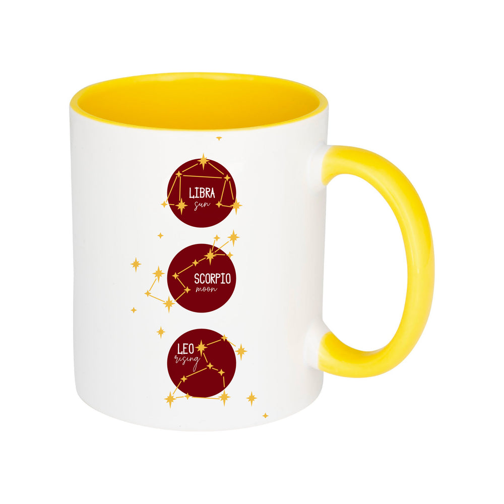 Personalised Burgundy Sun, Moon & Rising Mug