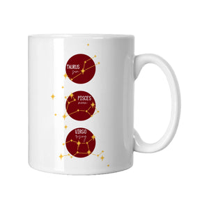 Personalised Burgundy Sun, Moon & Rising Mug