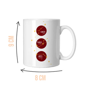 Personalised Burgundy Sun, Moon & Rising Mug