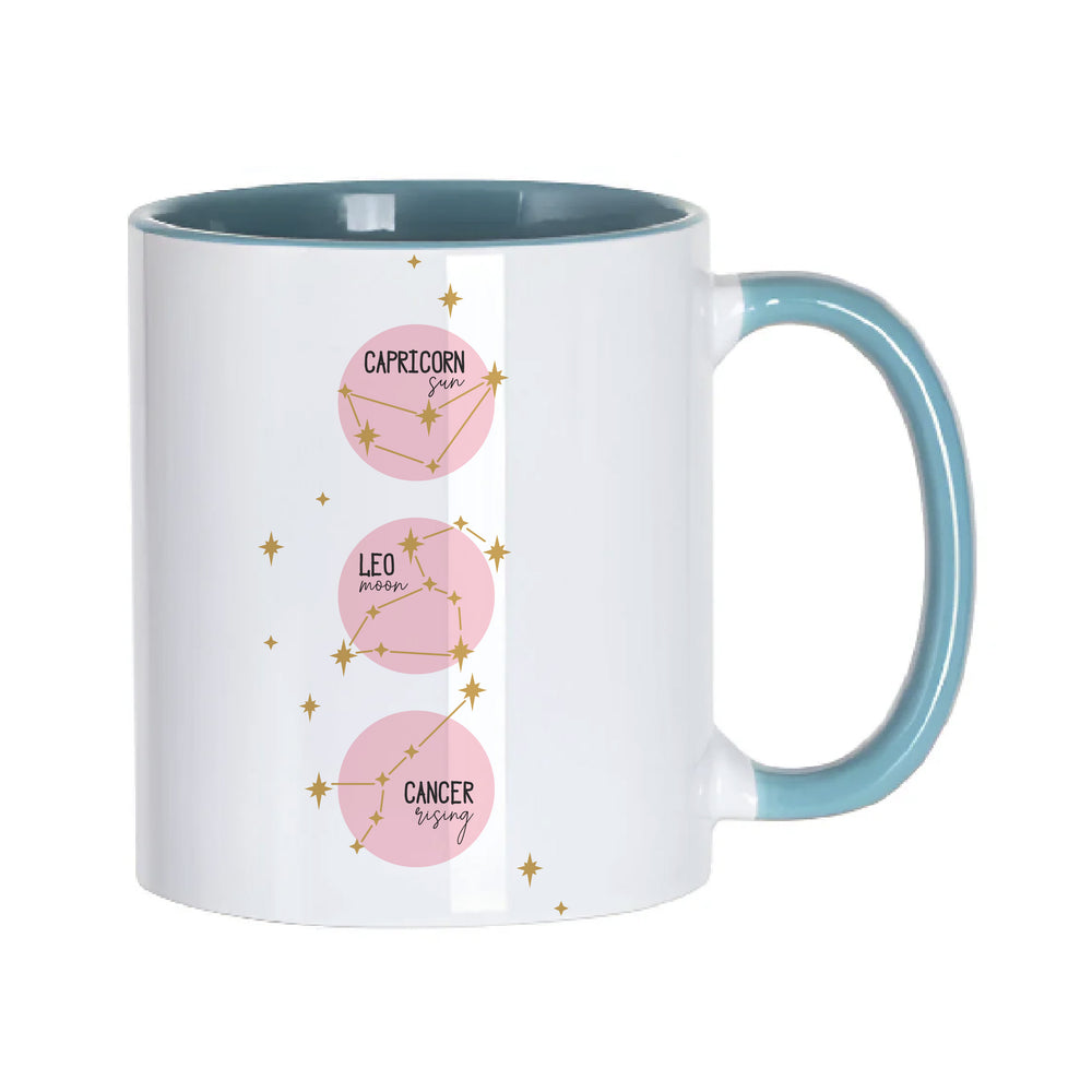 Personalised Pink Sun, Moon & Rising Mug