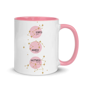 Personalised Pink Sun, Moon & Rising Mug