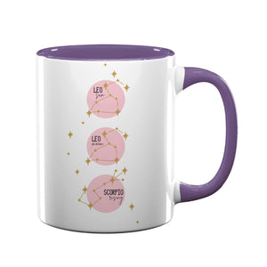 Personalised Pink Sun, Moon & Rising Mug