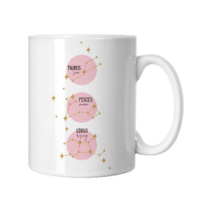 Personalised Pink Sun, Moon & Rising Mug