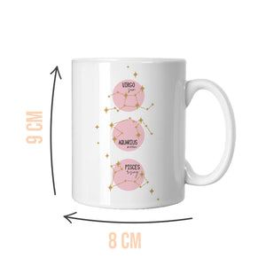 Personalised Pink Sun, Moon & Rising Mug