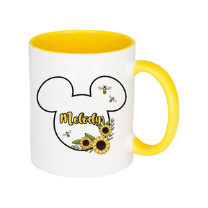 Personalised Sunflower Mickey Mug