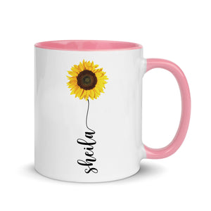 Personalised Sunflower Name Mug