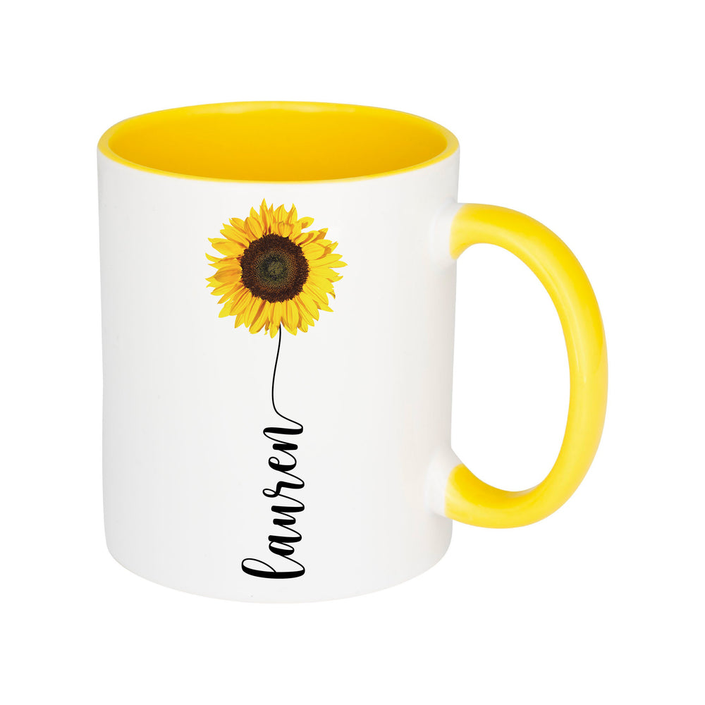 Personalised Sunflower Name Mug