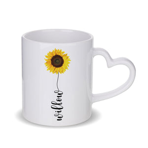 Personalised Sunflower Name Mug